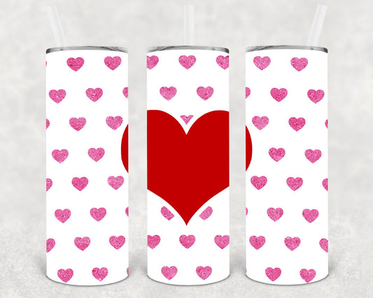 Hearts 20 Oz Skinny Tumbler