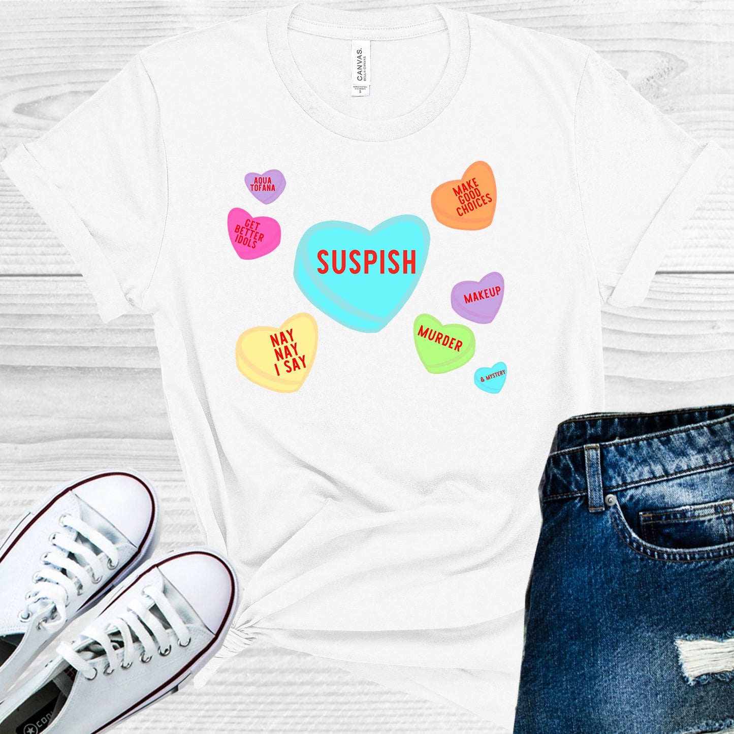 True Crime Valentine Hearts Graphic Tee Graphic Tee