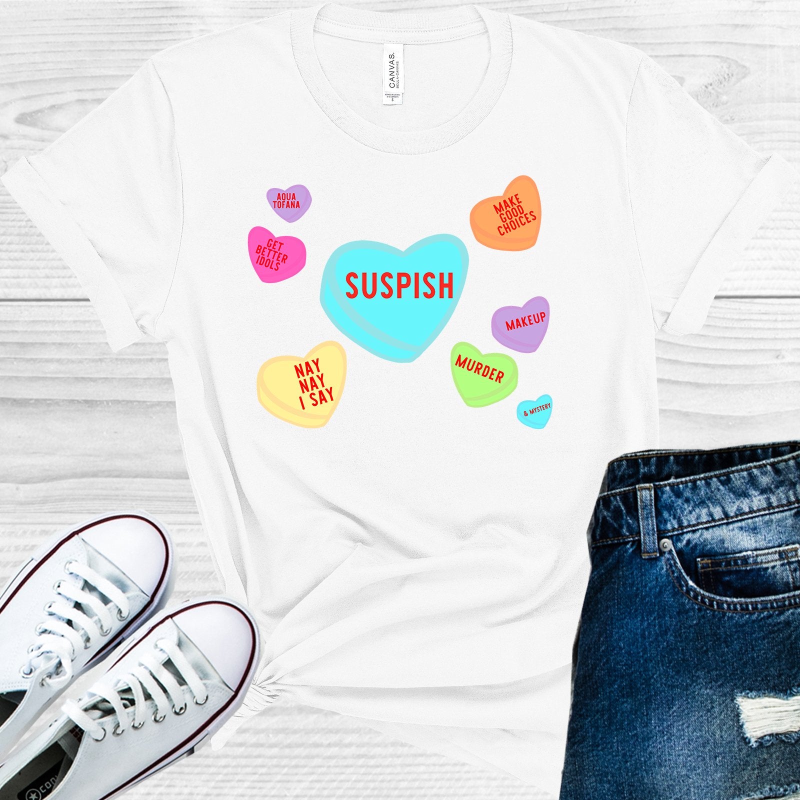 True Crime Valentine Hearts Graphic Tee Graphic Tee
