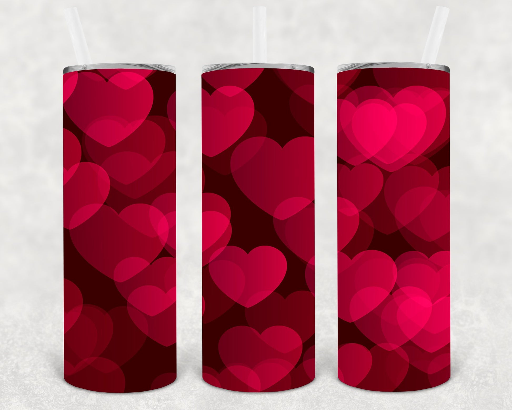 Red Hearts 20 Oz Skinny Tumbler