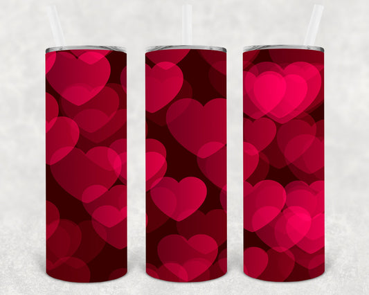 Red Hearts 20 Oz Skinny Tumbler