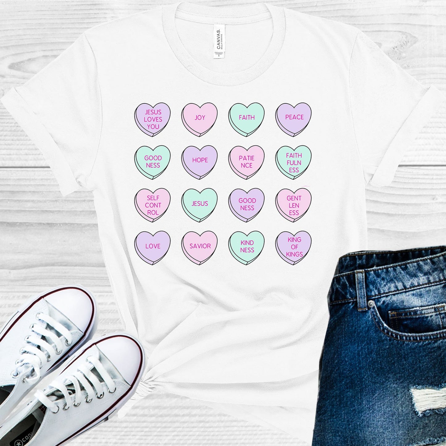 Faith Conversation Hearts Graphic Tee Graphic Tee