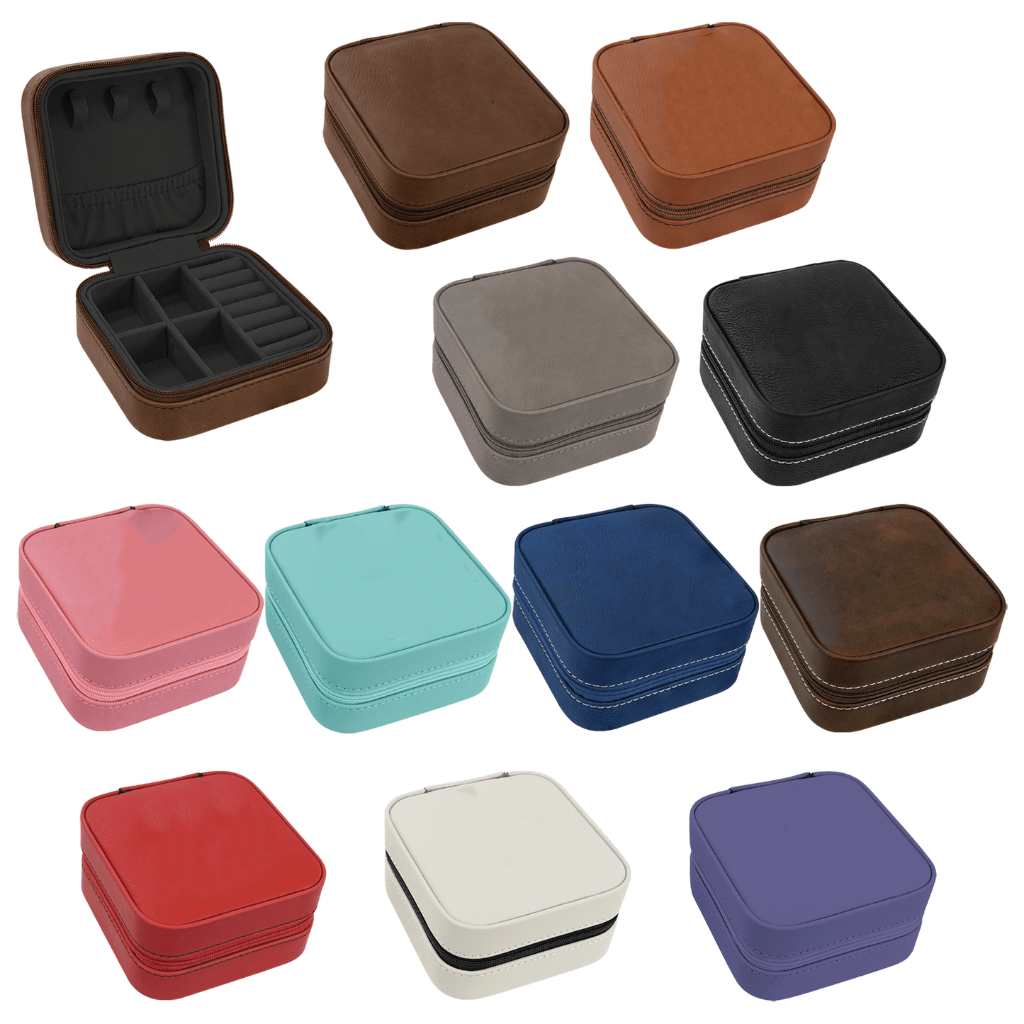 Birth Flower Customized Engraved Travel Jewelry Box