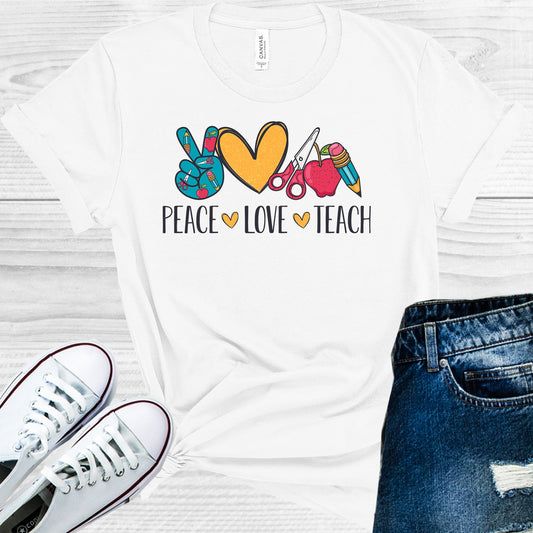 Peace Love Teach Graphic Tee Graphic Tee