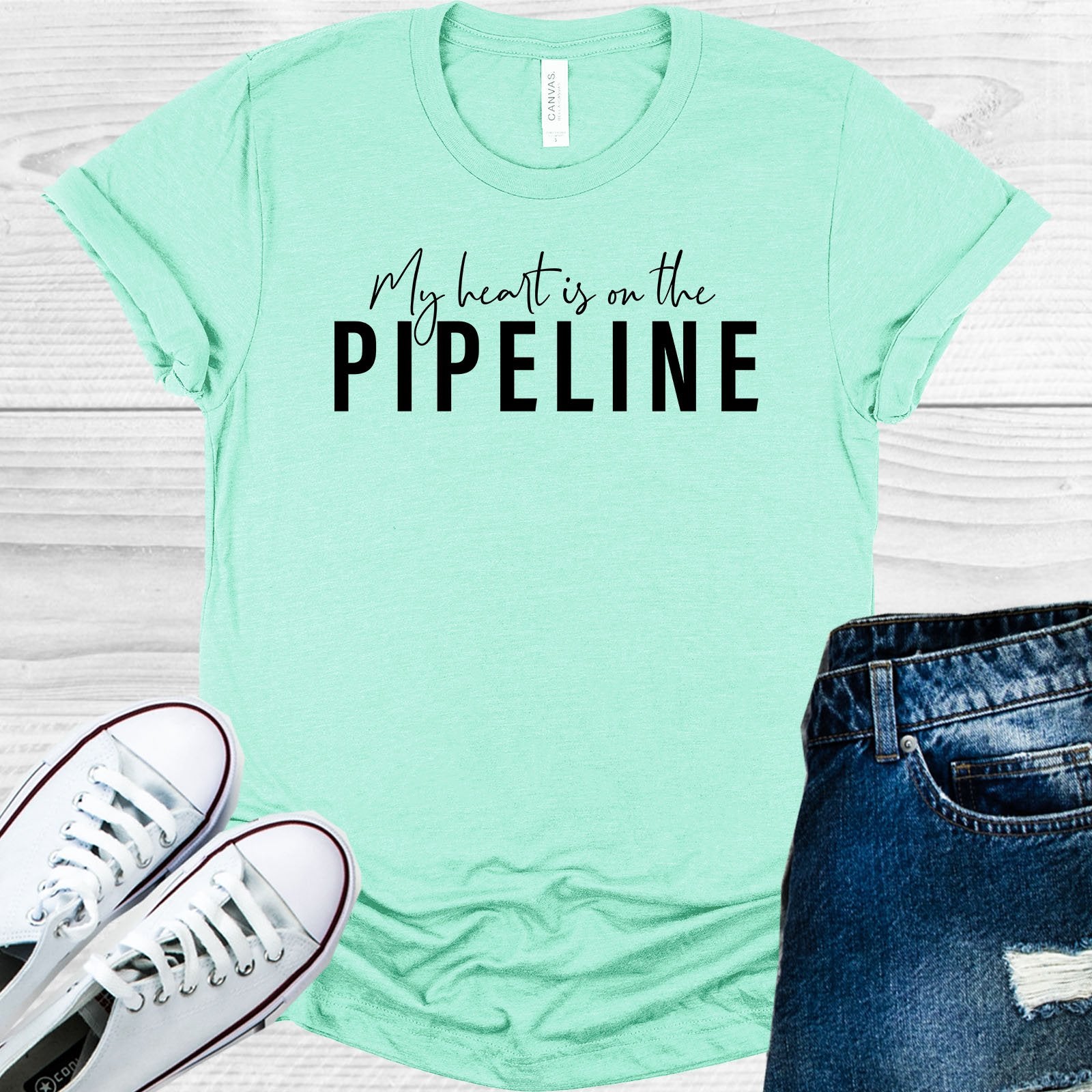 My Heart Is On The Pipeline Graphic Tee Graphic Tee