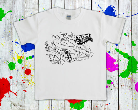 Hot Wheels Coloring Graphic Tee Graphic Tee