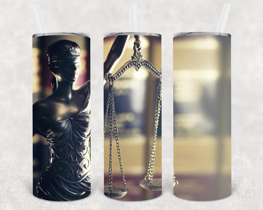 Lady Of Justice 20 Oz Skinny Tumbler