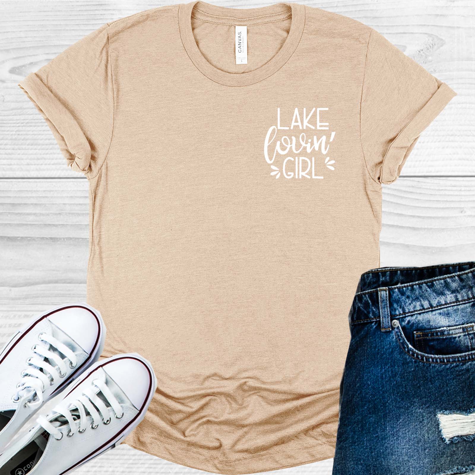 Lake Lovin Girl Pocket Graphic Tee Graphic Tee