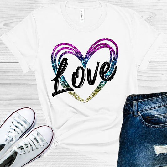 Love Rainbow Heart Graphic Tee Graphic Tee