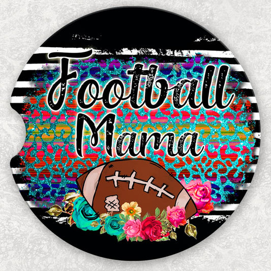 Car Coaster Set - Football Mama Graphic Tee
