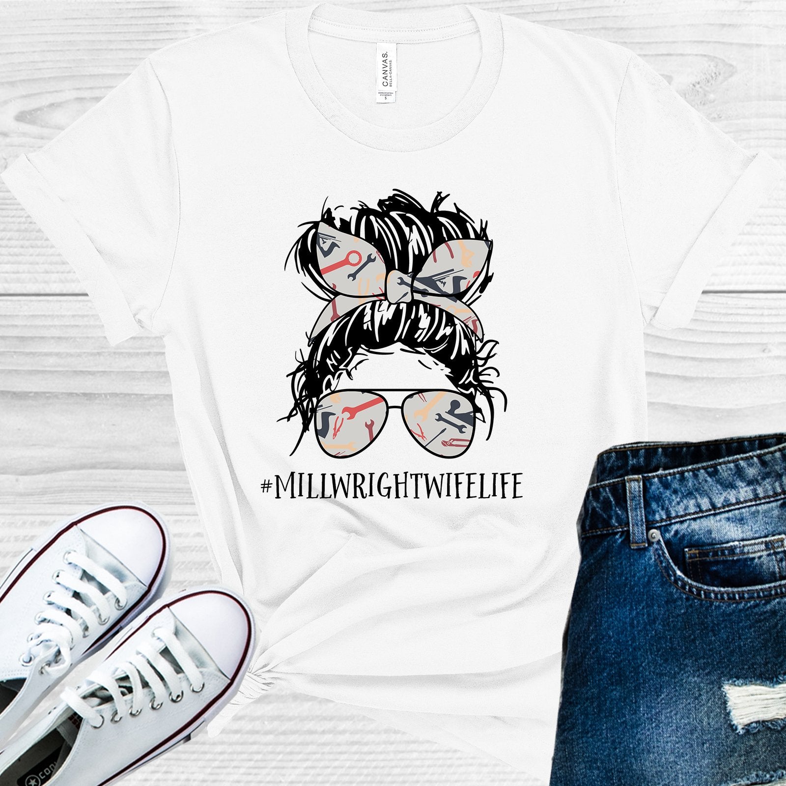 Millwright Wife Life #millwrightwifelife Graphic Tee Graphic Tee