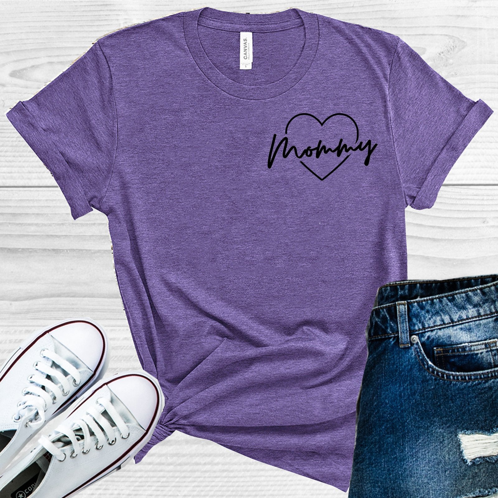 Mommy Pocket Heart Graphic Tee Graphic Tee