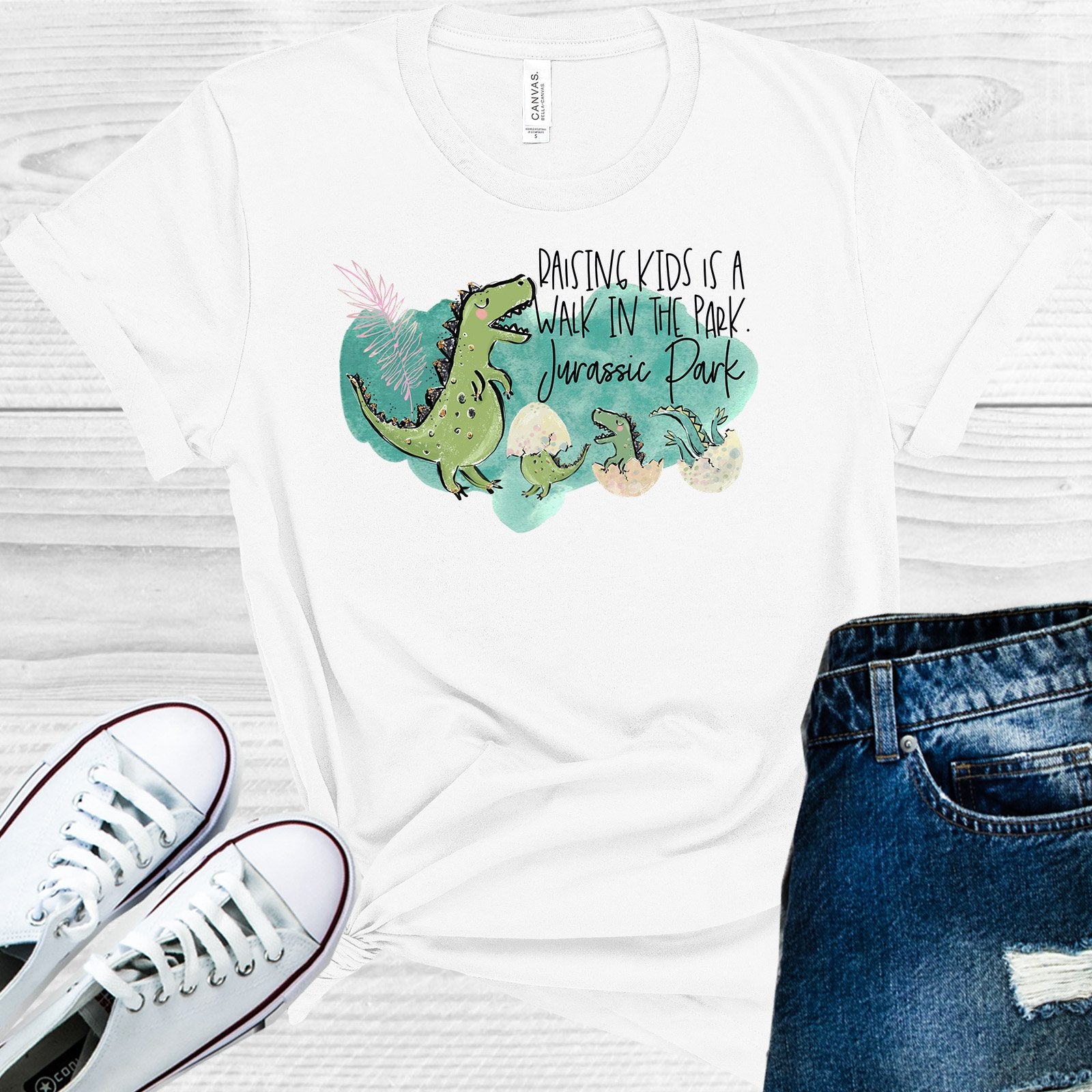 Raising Kids Is A Walk In The Park Jurassic Graphic Tee Graphic Tee