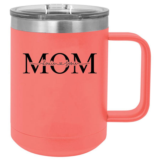 Personalized Mom 15 Oz Polar Camel Coffee Mug With Sliding Lid