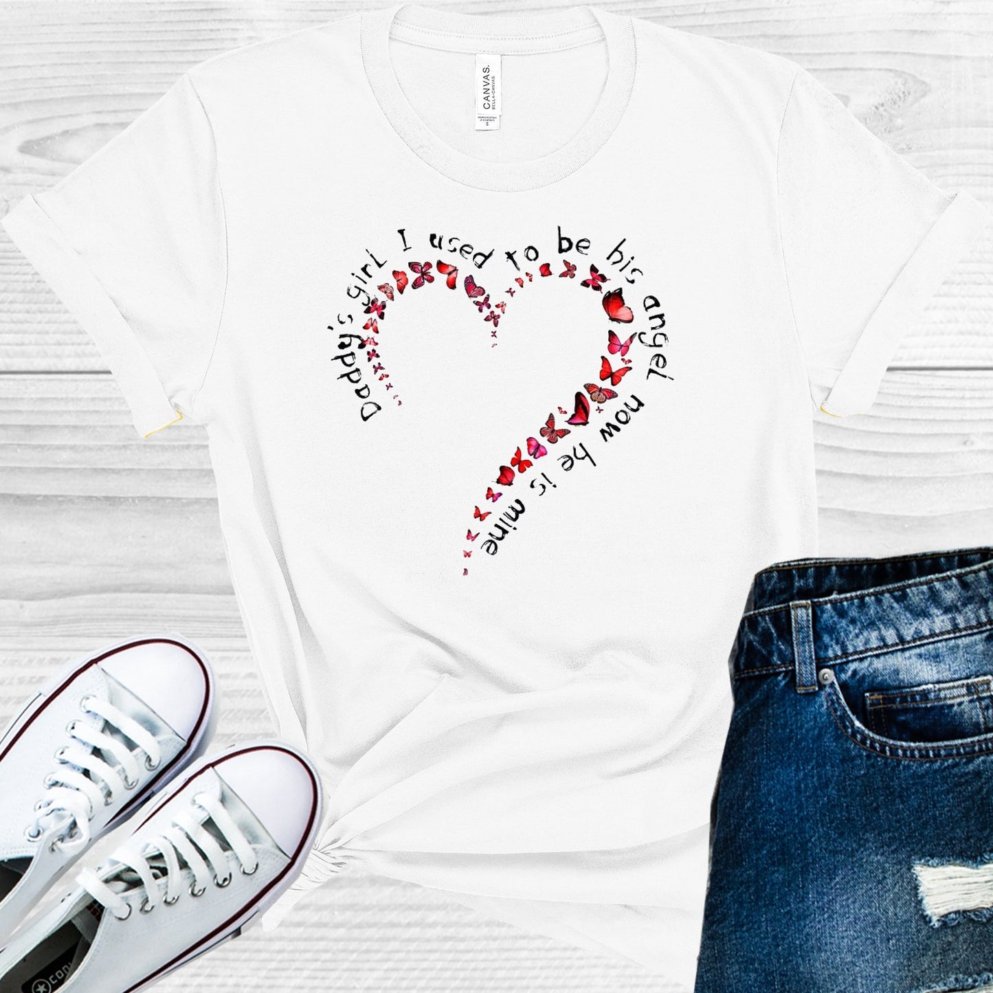 Daddys Girl I Used To Be His Angel Now He Is Mine Graphic Tee Graphic Tee