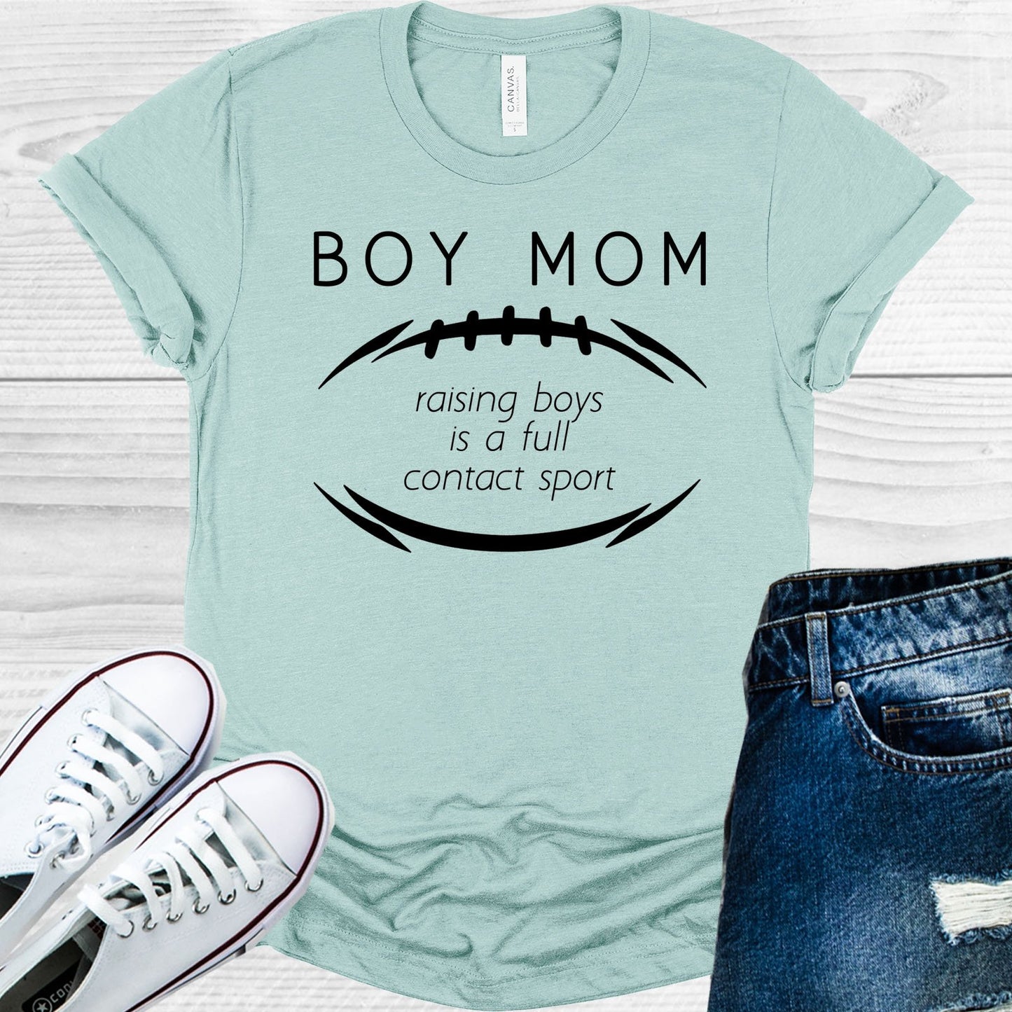 Boy Mom Raising Boys Is A Full Contact Sport Graphic Tee Graphic Tee