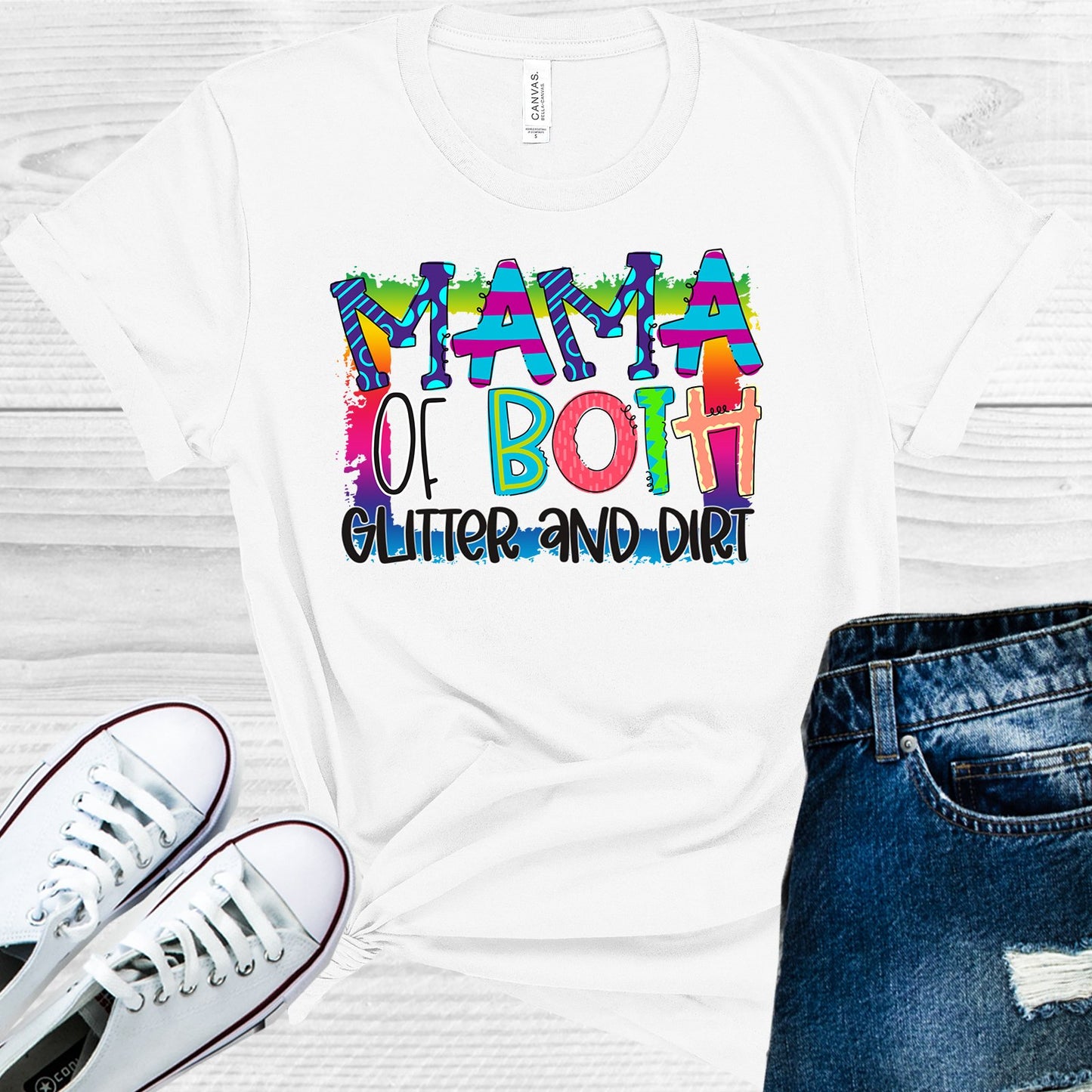 Mama Of Birth Glitter And Dirt Graphic Tee Graphic Tee