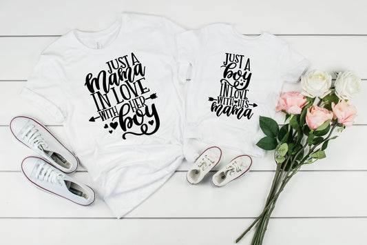 Just A Mama In Love With Her Boy Graphic Tee Graphic Tee