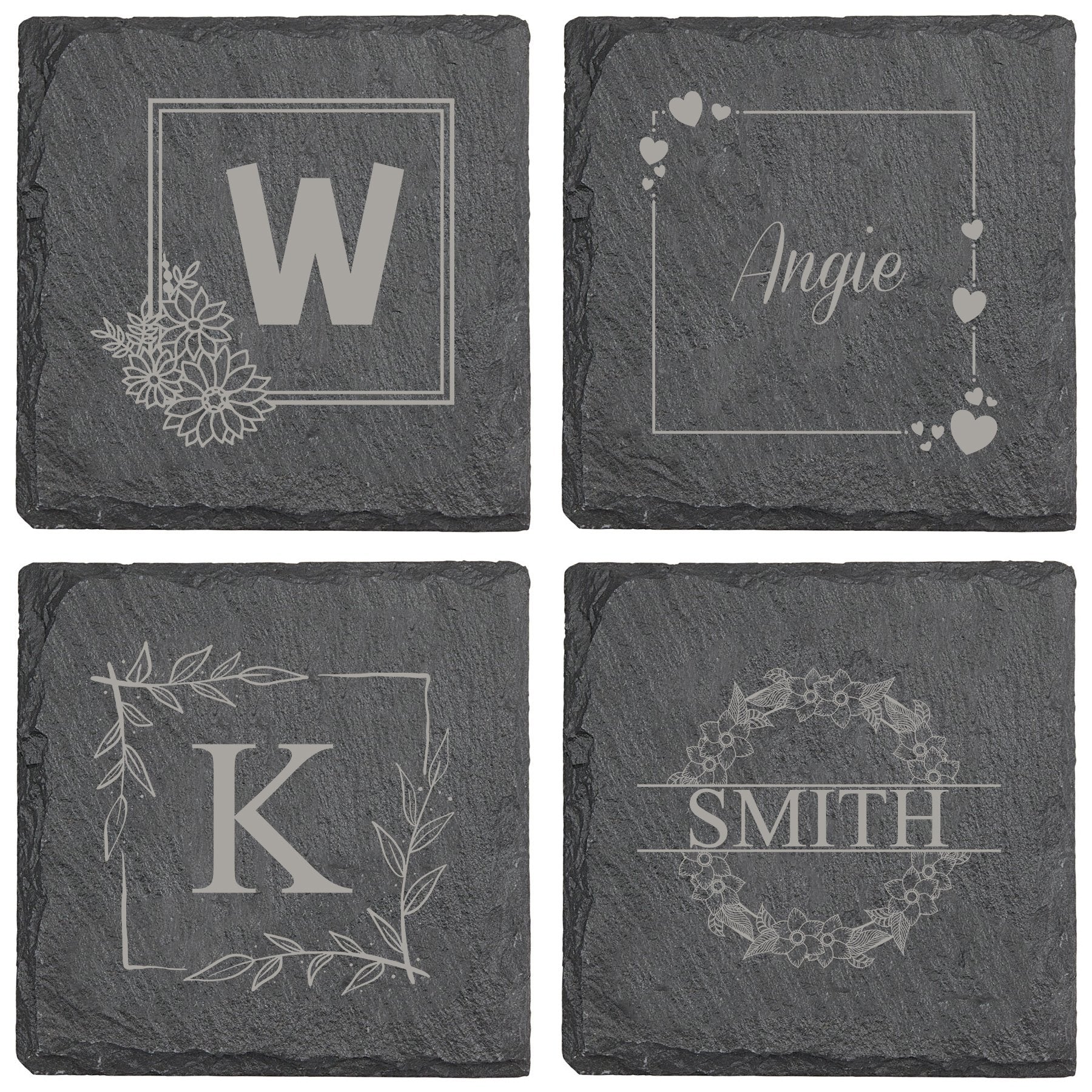 Leaves Square (Bottom Left) Slate Coaster