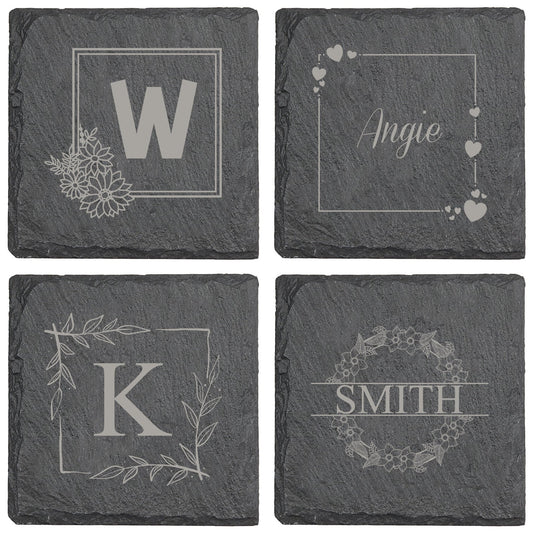 Hearts Square (Top Right) Slate Coaster