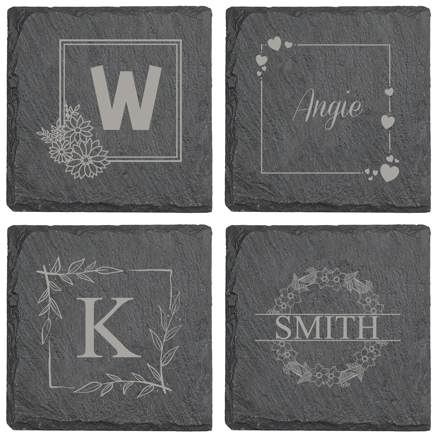 Leaves Square (Bottom Left) Slate Coaster