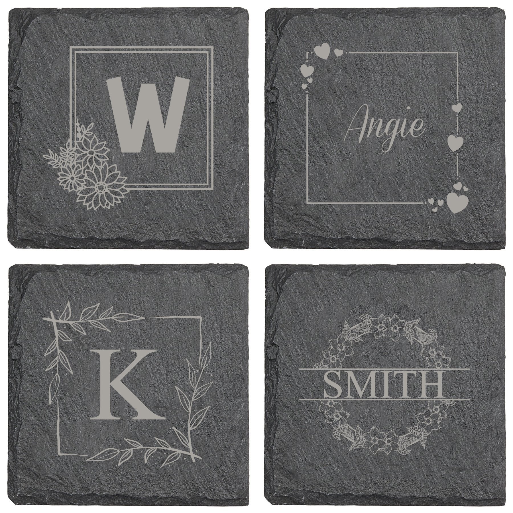 Floral Circle (Bottom Right) Slate Coaster