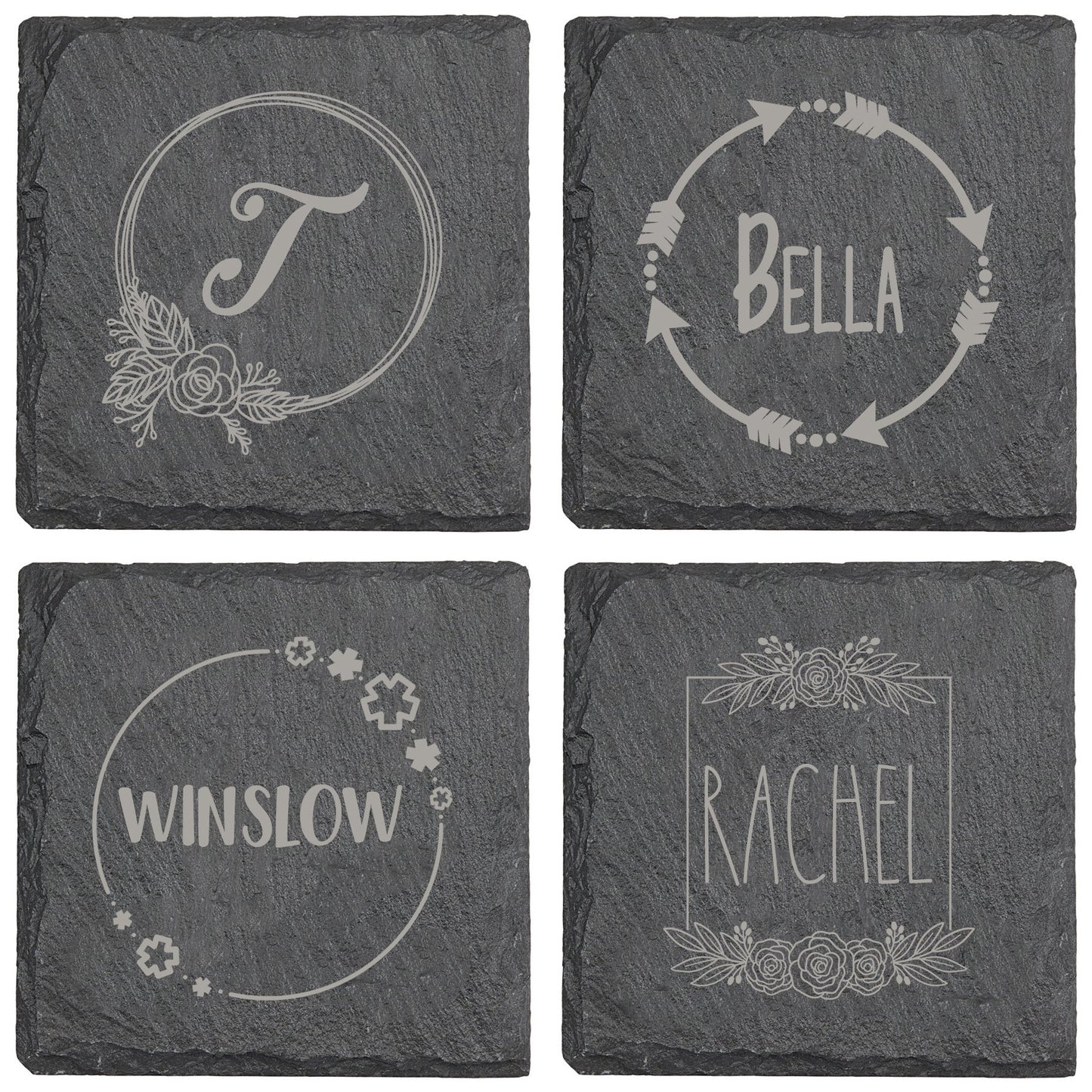 Copy Of Floral Circle (Top Left) Slate Coaster