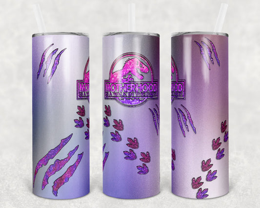 Motherhood Is A Walk In The Park 20 Oz Skinny Tumbler