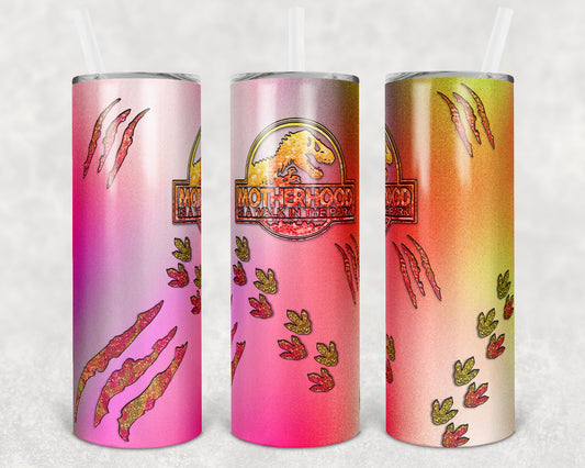 Motherhood Is A Walk In The Park 20 Oz Skinny Tumbler