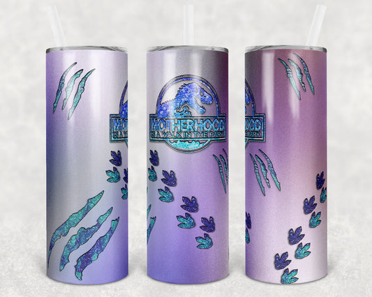 Motherhood Is A Walk In The Park 20 Oz Skinny Tumbler