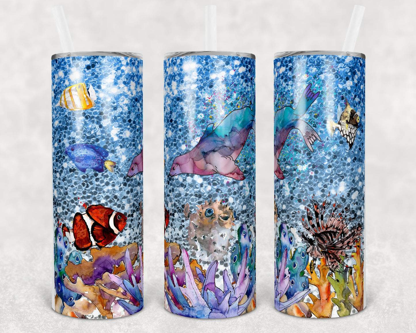 Sea Life 20 Oz Skinny Tumbler