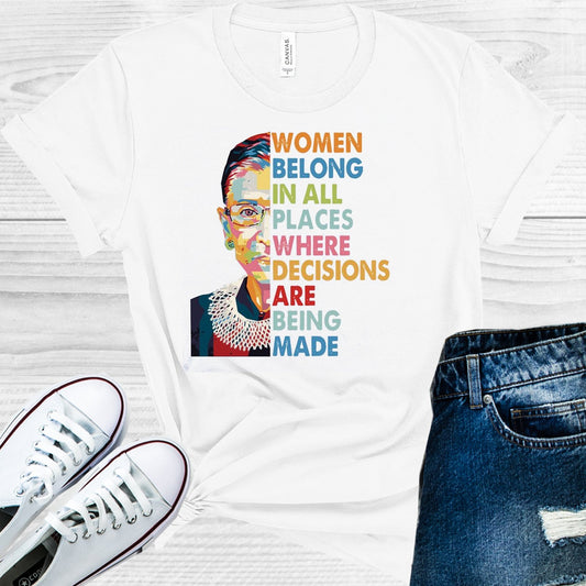Rbg Women Belong In All The Places Decisions Are Made Watercolor Graphic Tee Graphic Tee