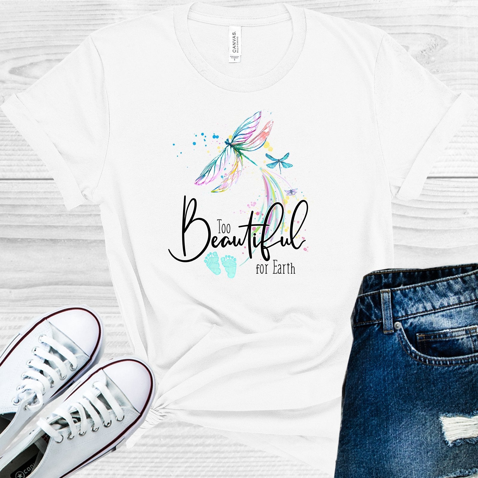 Too Beautiful For Earth Dragonflies Graphic Tee Graphic Tee
