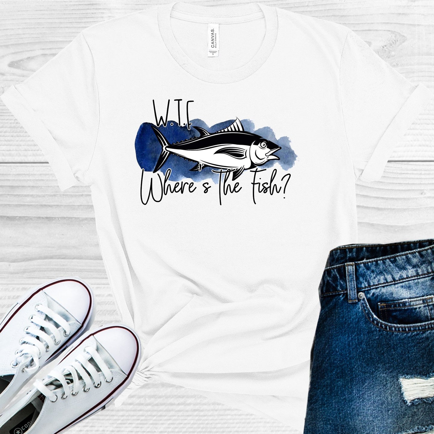 W.t.f Wheres The Fish Graphic Tee Graphic Tee
