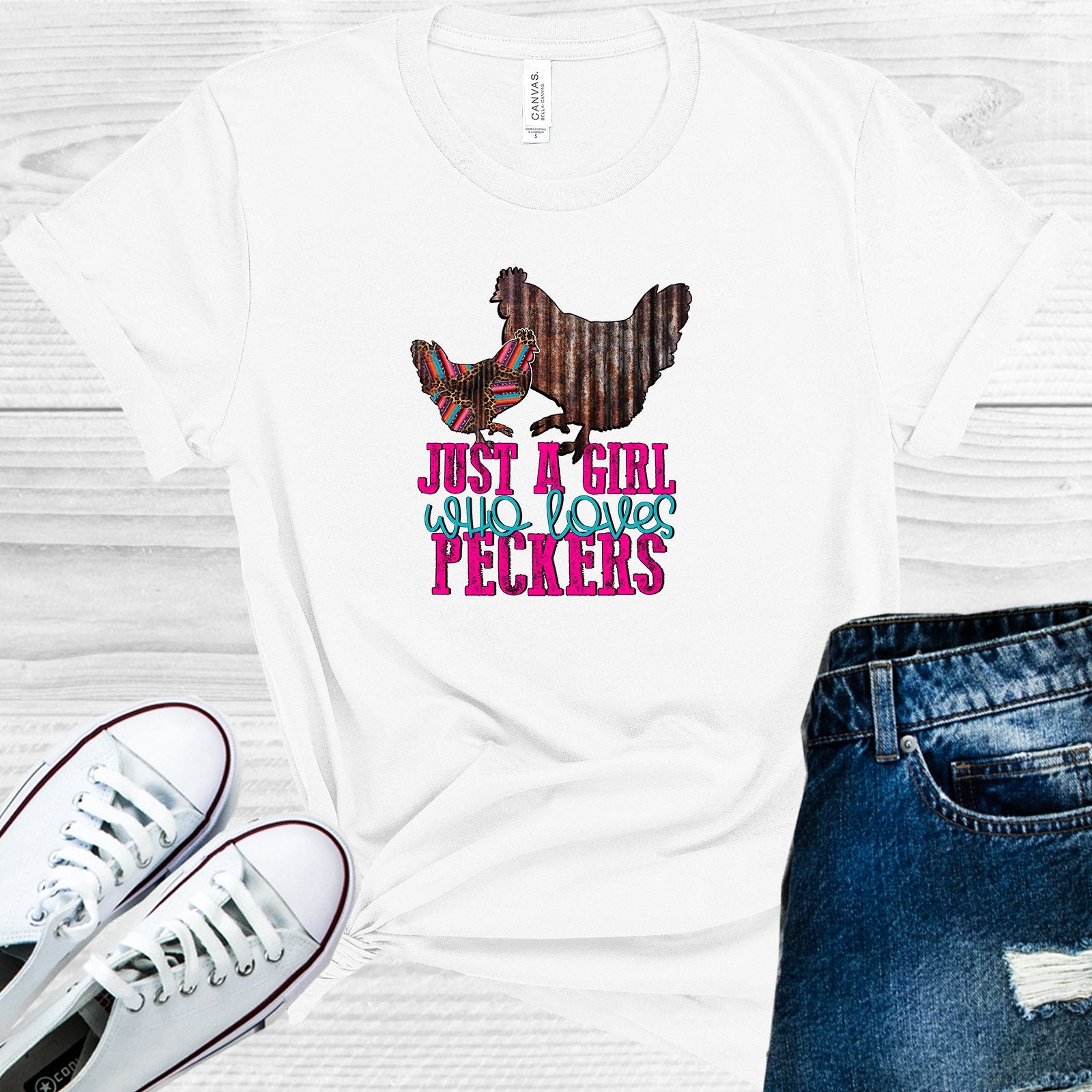 Just A Girl Who Loves Peckers Graphic Tee Graphic Tee