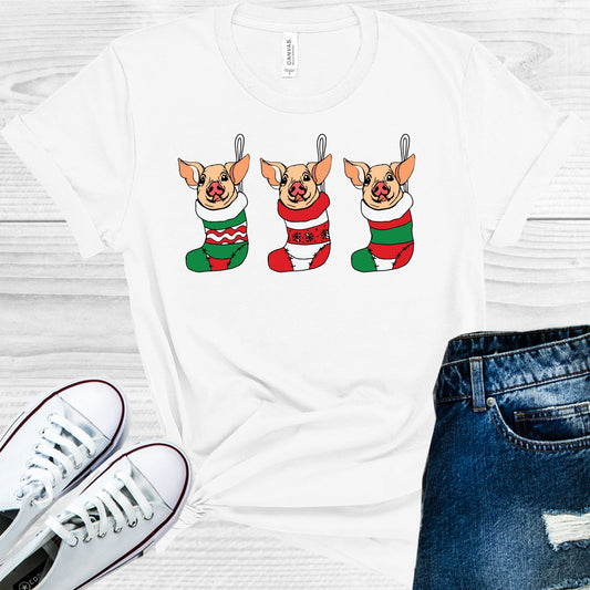 Pigs In Stockings Graphic Tee Graphic Tee