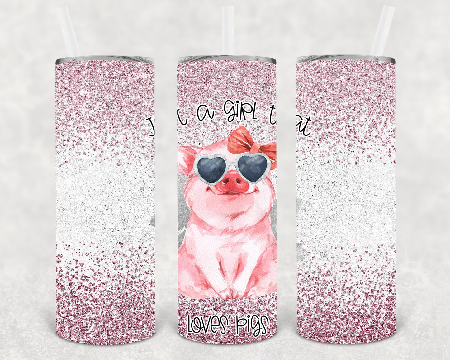 Just A Girl That Loves Pigs 20 Oz Skinny Tumbler