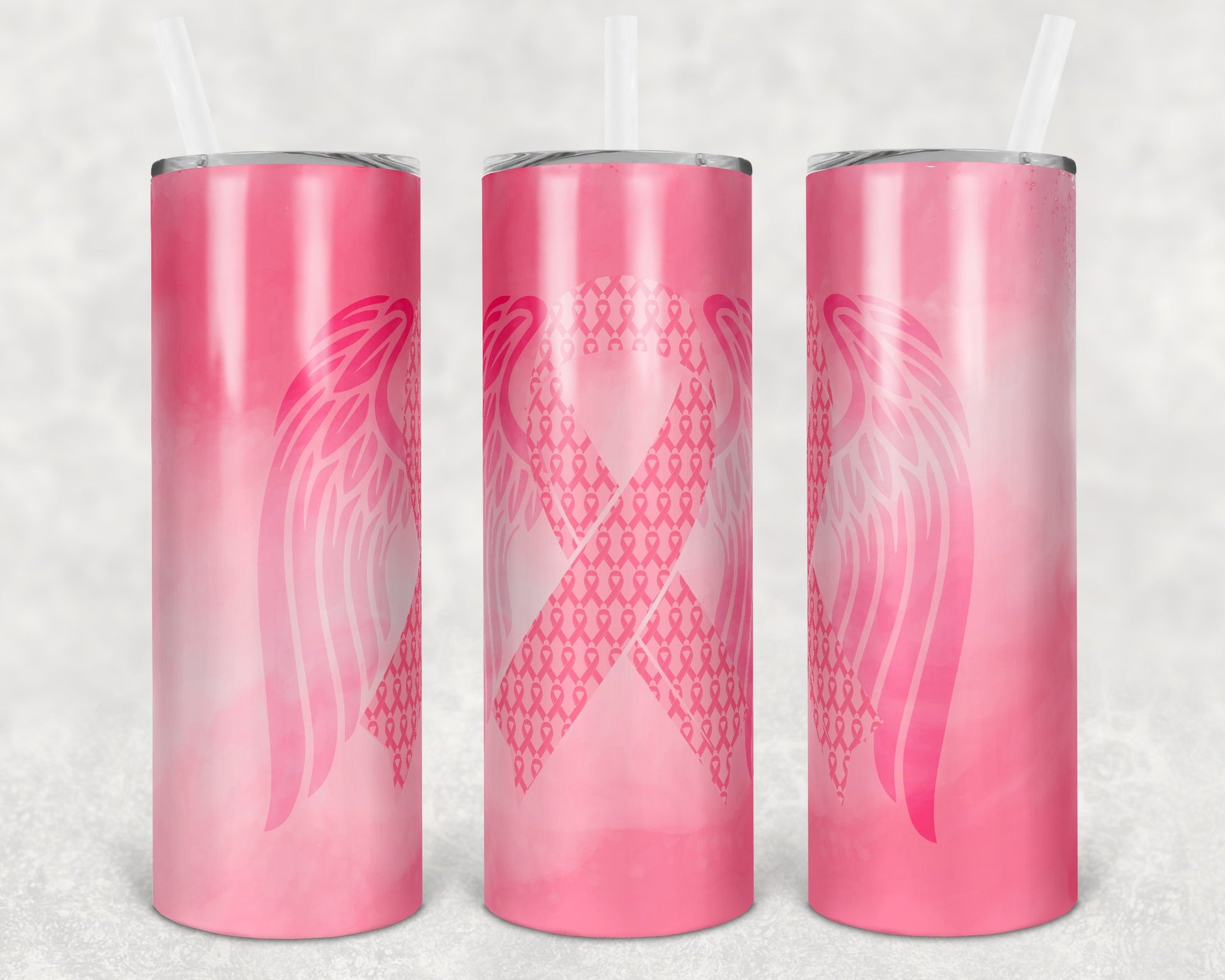 Pink Ribbon 20 Oz Skinny Tumbler