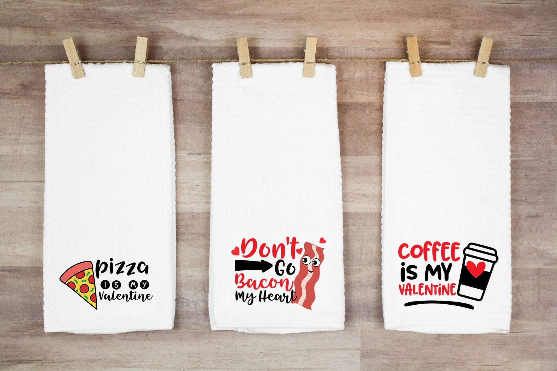 Pizza Is My Valentine Hand Towel