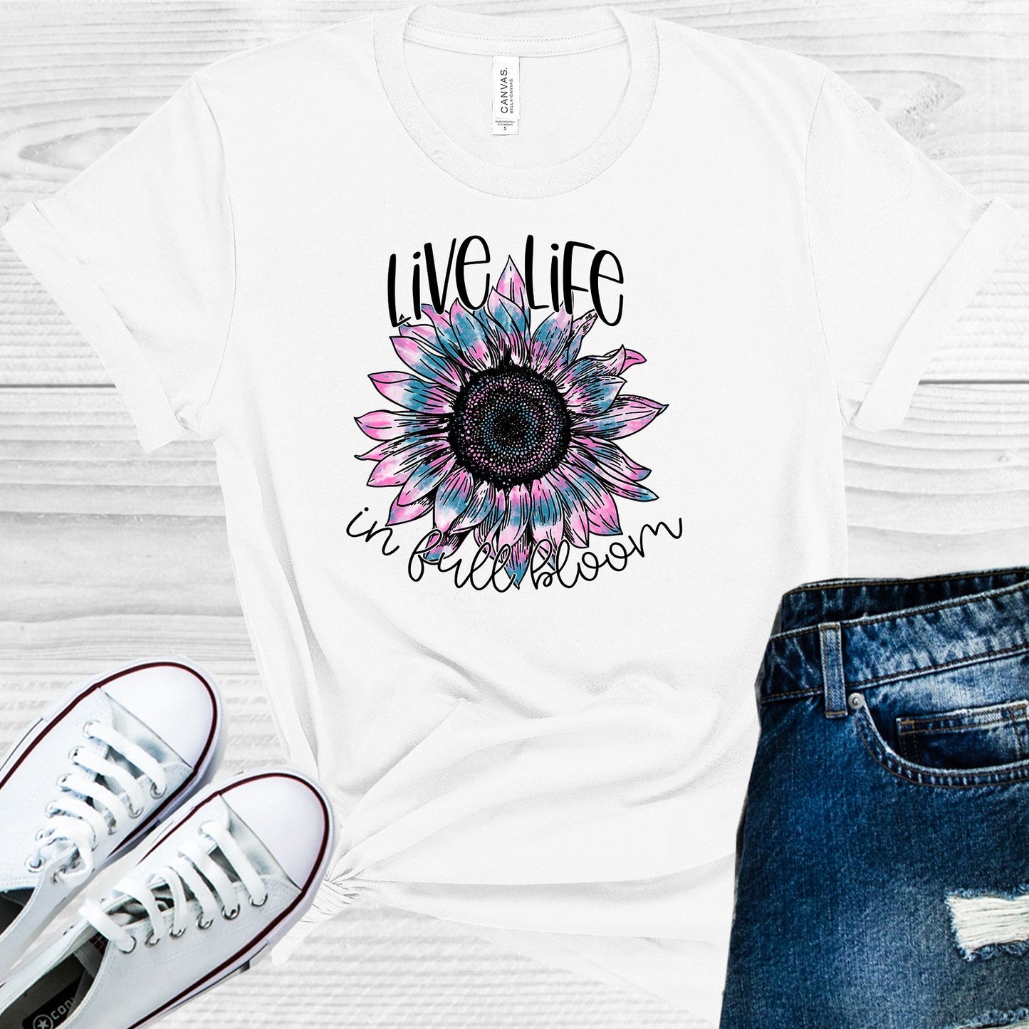 Live Life In Full Bloom Graphic Tee Graphic Tee