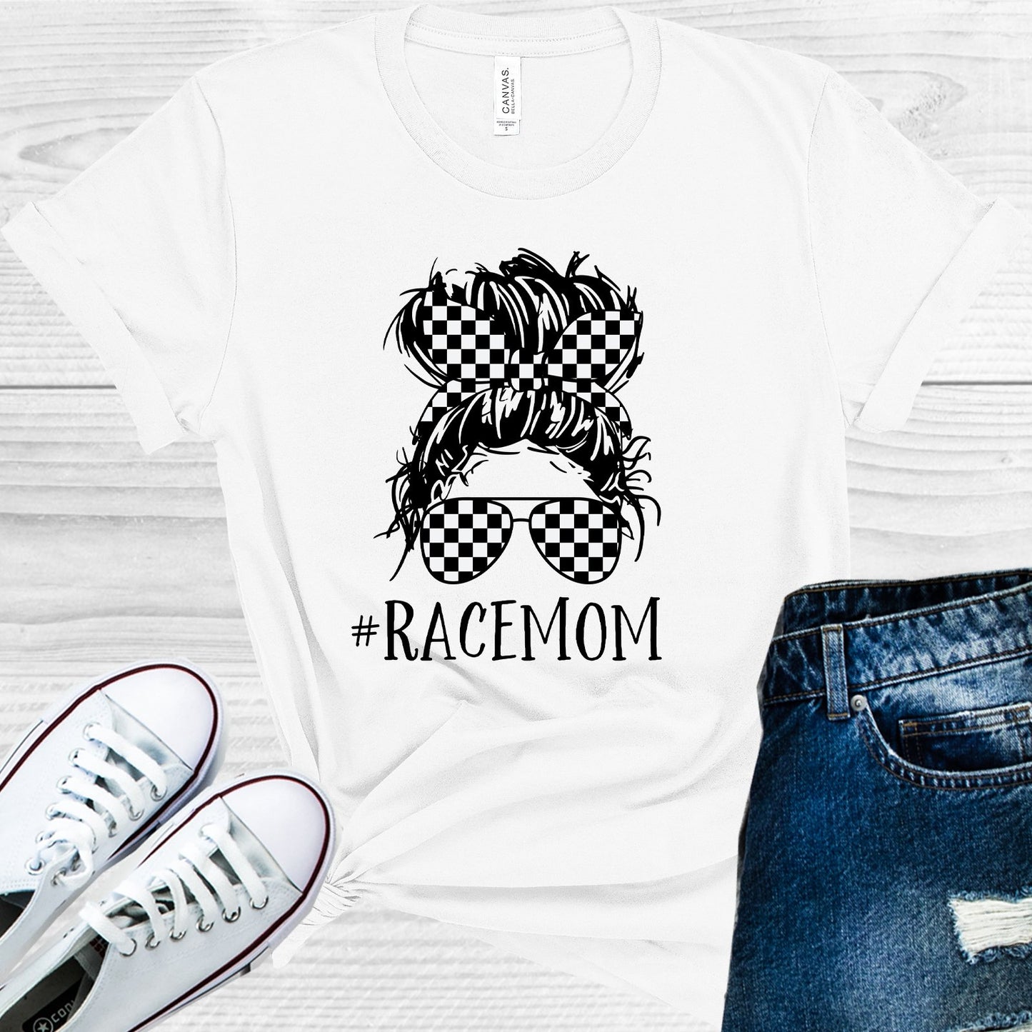 Race Mom #racemom Graphic Tee Graphic Tee