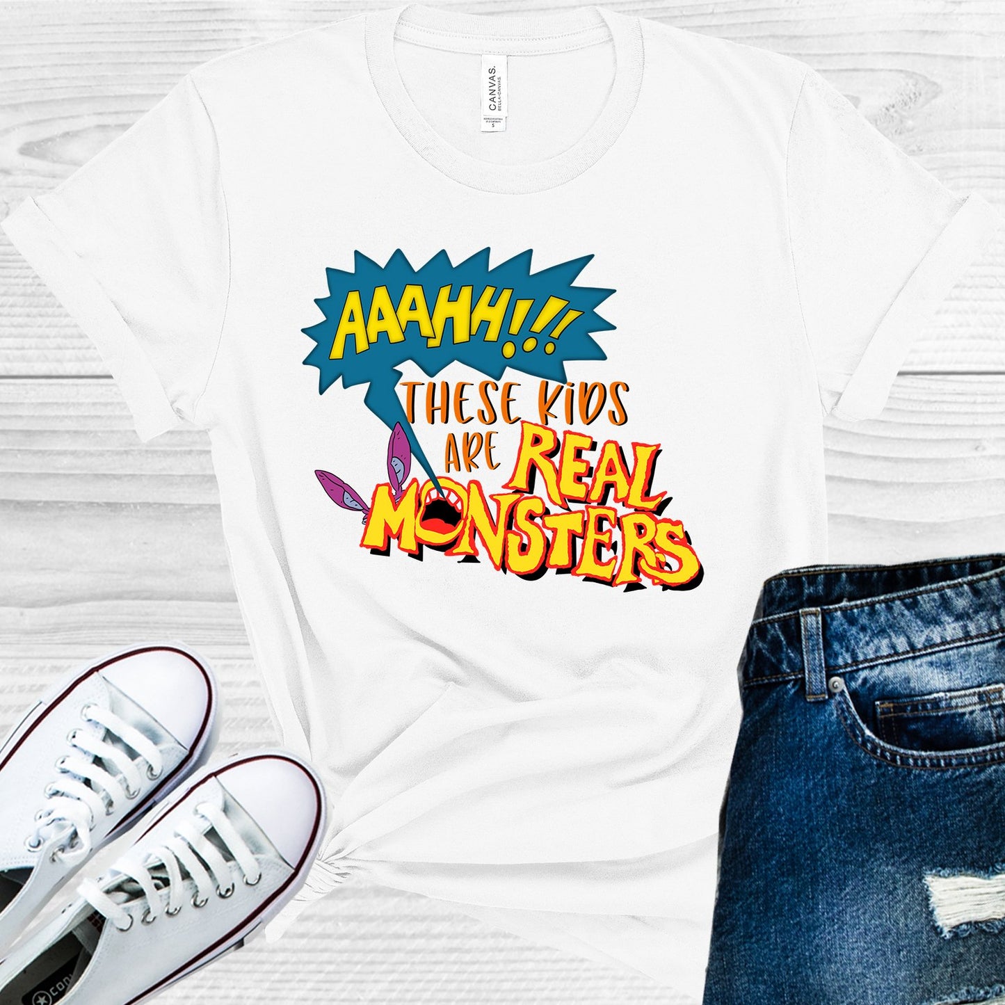 Aaahh These Kids Are Real Monsters Graphic Tee Graphic Tee