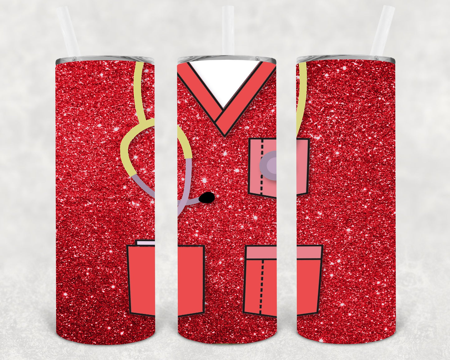 Red Scrubs 20 Oz Skinny Tumbler