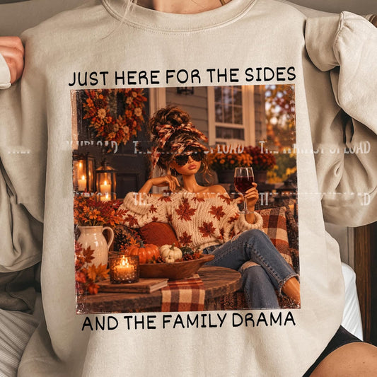 Just Here for the Sides and the Family Drama Graphic Tee