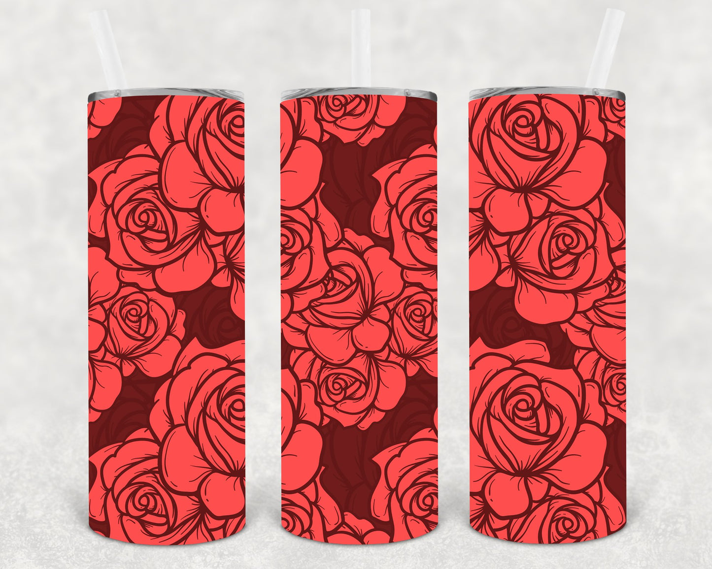Roses 20 Oz Skinny Tumbler