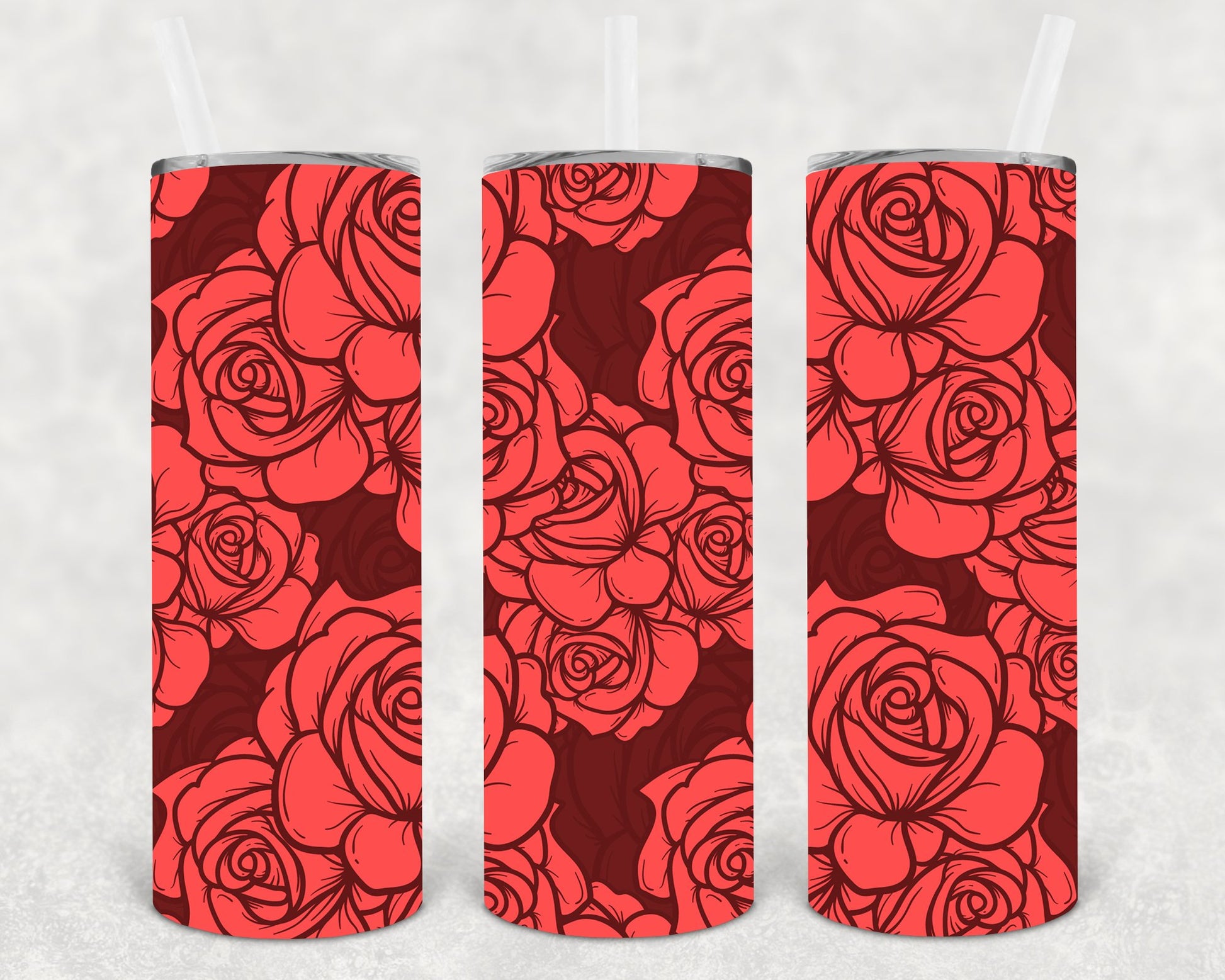 Roses 20 Oz Skinny Tumbler