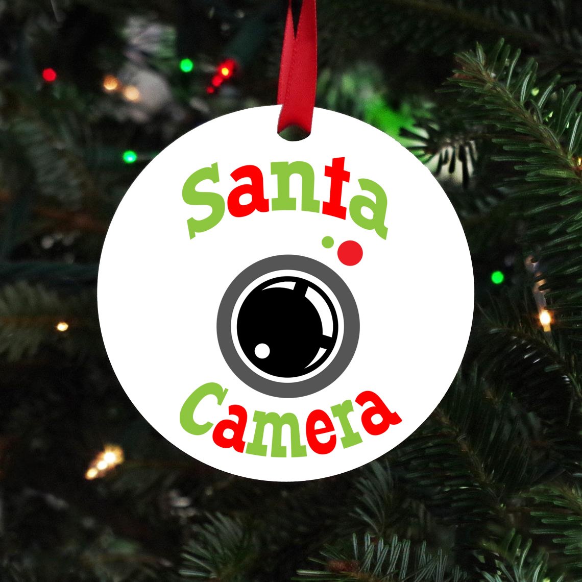 Santa Camera Christmas Ornament