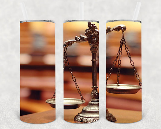Scales Of Justice 20 Oz Skinny Tumbler