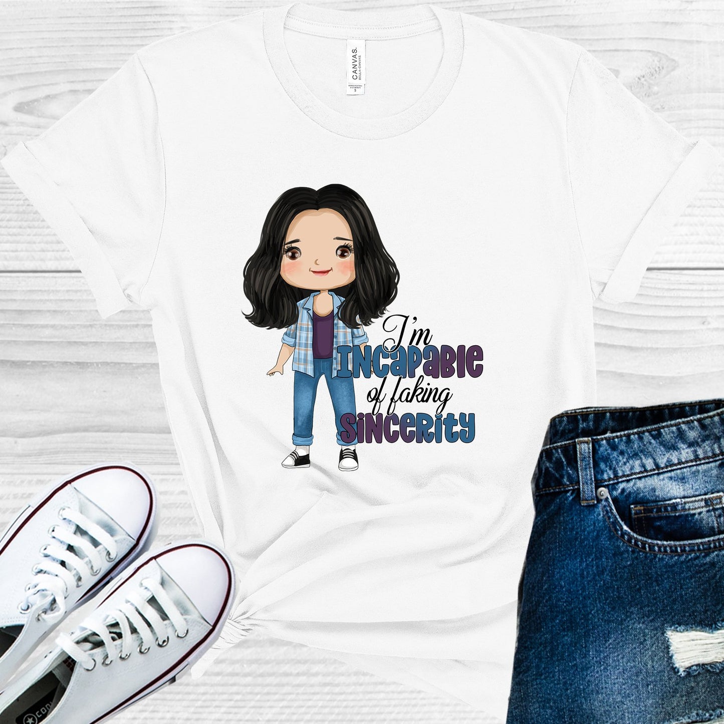 Schitts Creek Im Incapable Of Faking Sincerity Graphic Tee Graphic Tee