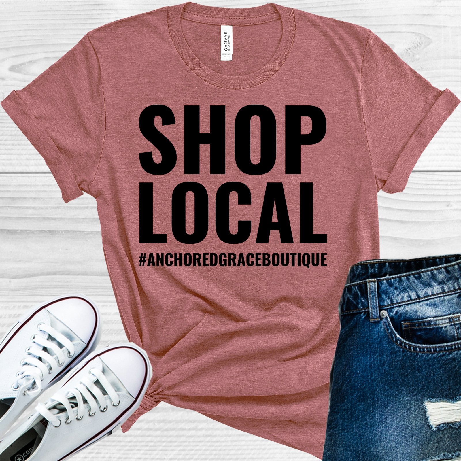 Shop Local With Hashtag Graphic Tee Graphic Tee